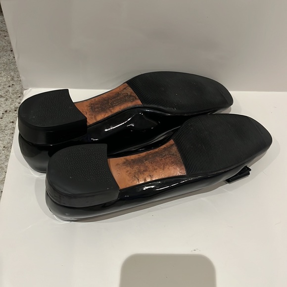 Salvatore Ferragamo Patent Leather Flats with Bow, Silver - Picture 9 of 13